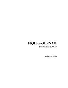 Fiqh Us Sunnah - Funerals And Dhikr
