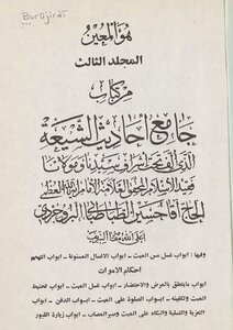 The First Volume Of The Book - Jami` Al-shi`ah Hadiths / Mujallad 8