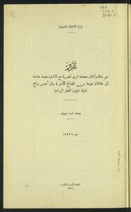 Report On The Status And Work Of The Egyptian Irrigation Authority