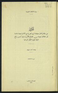 Report On The Status And Work Of The Egyptian Irrigation Authority