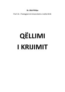 Qellimi Krijimit Is An Islamic Book Translated Into Albanian Albanian Albanian