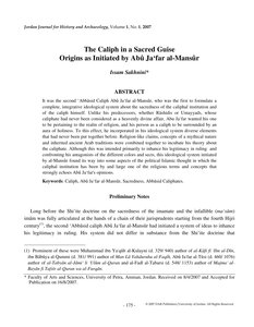 The Sanctity Of The Caliphate - The Origins Of The Issue According To Abu Jaafar Al-mansur