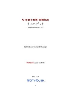 Ya Ahl Al Fajr Islamic Book Translated Into Albanian Albanian Albanian