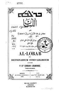 4732 كتاب كتاب اللباب في اللغة الآرامية ط 1891 ج 2
