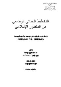 Positive Criminal Planning From An Islamic Perspective