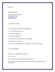 The Holy Qur'an With Translation Into Norwegian