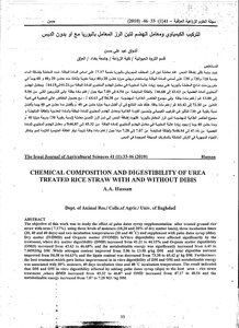Agricultural And Industrial Researches - Chemical Composition And Digestion Laboratories For Rice Straw Treated With Urea With Or Without Molasses - Book 95