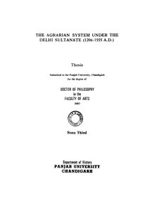 The Agricultural System In India In The Era Of The Delhi Sultanate