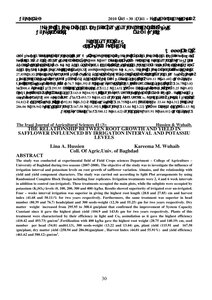 The Relationship Between Root Growth And Safflower Yield By The Effect Of Irrigation Periods And Potassium Levels - Book 723