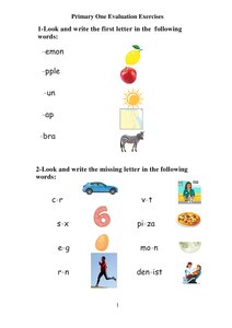 انشطة اللغة الانجليزية للصف الاول الابتدائي