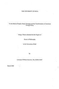 Rusk - Kissinger - And The Changes In American Foreign Policy