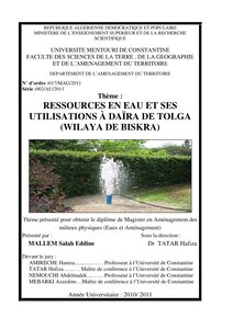 Water Resources And Their Uses In The Tolofa Department - Book 752
