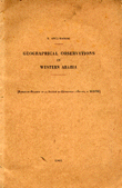 Geographical Observations In Western Arabia