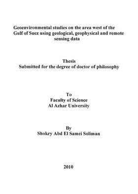 Geoenvironmental Studies On The Area West Of The Gulf Of Suez Using Geological, Geophysical And Remo
