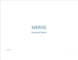 MERISE Presentation