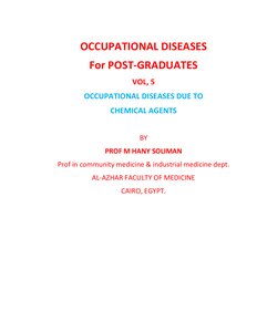 OCCUPATIONAL DISEASES For POST-GRADUATES VOL, 5