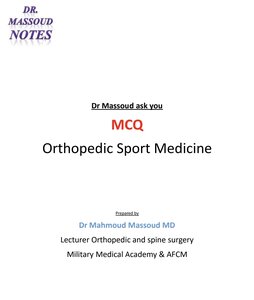 Dr Massoud mcq Sport Medicine