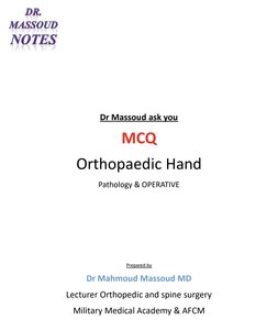Dr Massoud mcq Orthopedic Hand