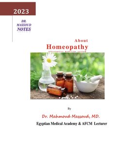 About Homeopathy, Dr Massoud Notes