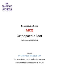 Dr Massoud mcq Orthopedic Foot