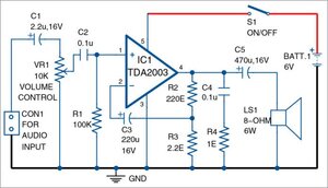 Tda2003 3w-6w Audio Amplifier Circuit