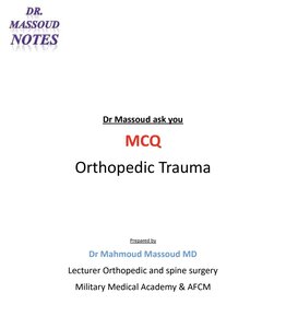 Dr Massoud mcq orthopedic Trauma