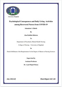 Psychological Consequences and Daily living Activities among recovered nurses from COVID-19