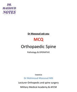 Dr Massoud mcq Orthopedic Spine