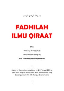 fadhilah ilmu qiraat