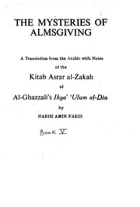 THE MYSTERIES OF ALMSGIVING