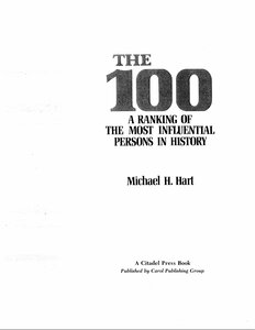 The 100 A Ranking Of The Most Influential People In The History