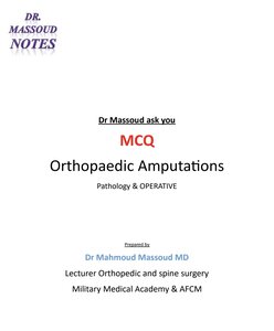 Dr Massoud mcq Orthopedic Amputations