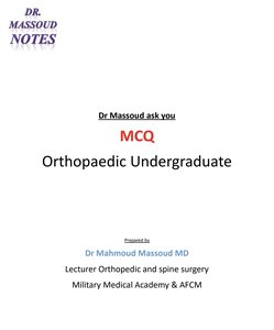 Dr Massoud mcq Orthopedics Undergraduate
