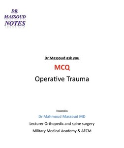 Dr Massoud mcq Operative Trauma