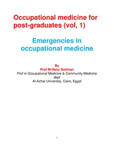 OCCUPATIONAL MEDICINE FOR POS-GRADUATES (VOL1)