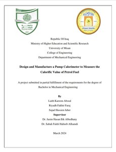 Design and Manufacture a Pump Calorimeter to Measure the Calorific Value of Petrol Fuel