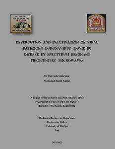 Destruction And Killing Of The Corona Virus With Microwave And Ultrasound