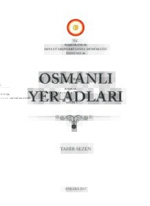 Osmanli Yer Adlari Ottoman Place Names