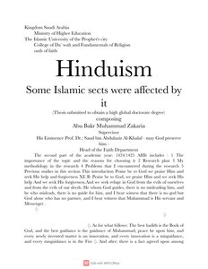 Hinduism and some Islamic sects affected by it