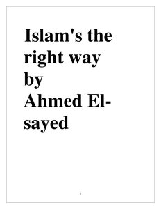 Islam is the right way