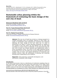 Sustainable urban planning within the  framework of evaluating the basic design of the  new city of Anah Mohammed Mudhafar Salih Al-Obaidi