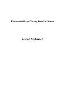 Fundamental Legal Nursing Book For Nurses