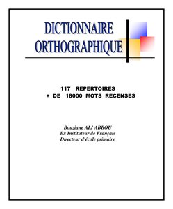 DICTIONNAIRE ORTHOGRAPHIQUE