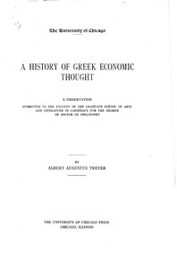 A History of Greek Economic Thought