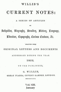 Willis's Current Notes, No. 13, January 1852