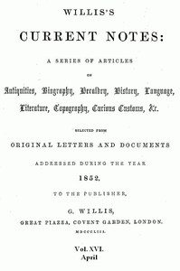 Willis's Current Notes, No. 16, April 1852