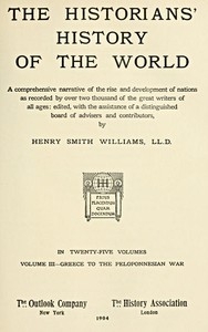 The Historians' History of the World in Twenty-Five Volumes, Volume 03 Greece to the Peloponnesian War