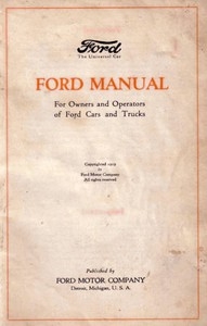 Ford Manual for Owners and Operators of Ford Cars and Trucks (1919)