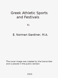 Greek Athletic Sports and Festivals
