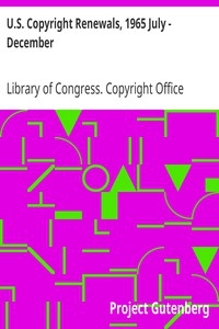 U.s. Copyright Renewals, 1965 July - December